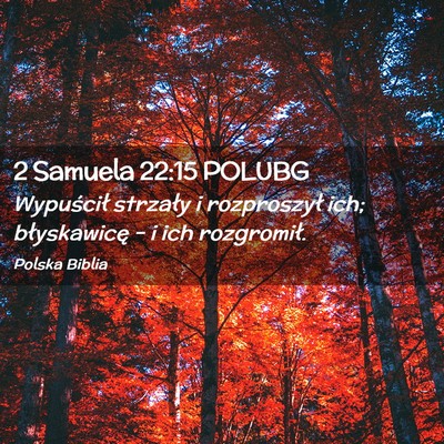 Picture 02 - 2 Samuela 22:15 POLUBG - Wypuścił strzały i rozproszył ich; - Bible Verse Picture