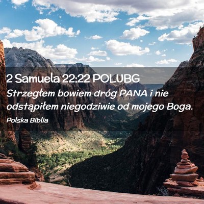 Picture 02 - 2 Samuela 22:22 POLUBG - Strzegłem bowiem dróg PANA i nie odstąpiłem - Bible Verse Picture