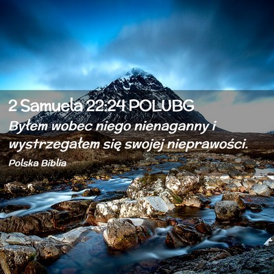 Picture 02 - 2 Samuela 22:24 POLUBG - Byłem wobec niego nienaganny i wystrzegałem - Bible Verse Picture