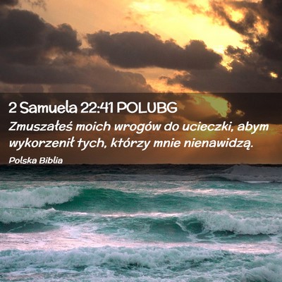 Picture 02 - 2 Samuela 22:41 POLUBG - Zmuszałeś moich wrogów do ucieczki, abym - Bible Verse Picture