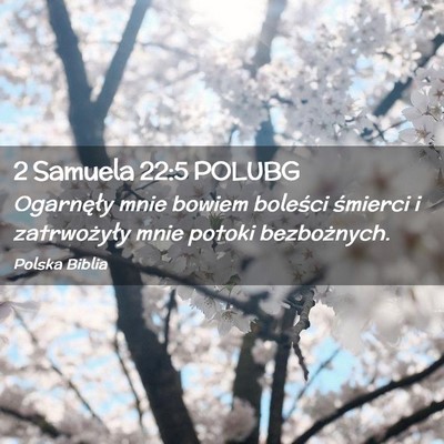 Picture 02 - 2 Samuela 22:5 POLUBG - Ogarnęły mnie bowiem boleści śmierci i - Bible Verse Picture
