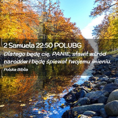Picture 02 - 2 Samuela 22:50 POLUBG - Dlatego będę cię, PANIE, sławił wśród - Bible Verse Picture