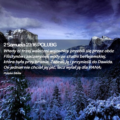Picture 02 - 2 Samuela 23:16 POLUBG - Wtedy ci trzej waleczni wojownicy przebili się - Bible Verse Picture
