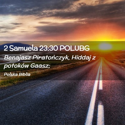 Picture 02 - 2 Samuela 23:30 POLUBG - Benajasz Piratończyk, Hiddaj z potoków - Bible Verse Picture