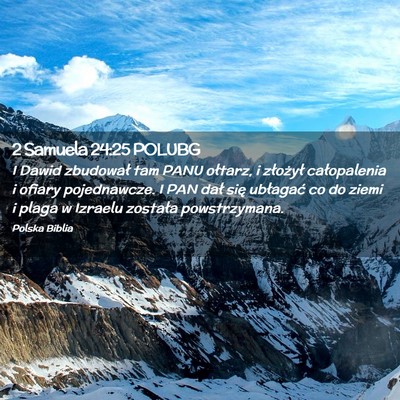 Picture 02 - 2 Samuela 24:25 POLUBG - I Dawid zbudował tam PANU ołtarz, i złożył - Bible Verse Picture