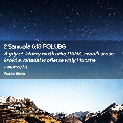 Picture 02 - 2 Samuela 6:13 POLUBG - A gdy ci, którzy nieśli arkę PANA, zrobili - Bible Verse Picture