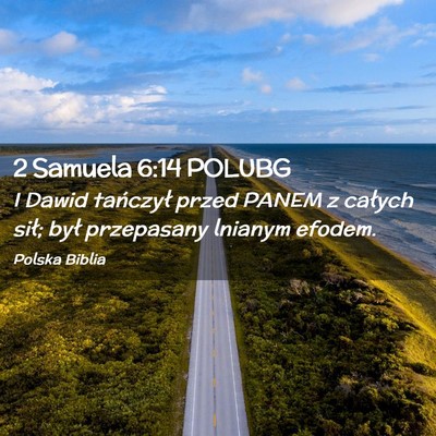 Picture 02 - 2 Samuela 6:14 POLUBG - I Dawid tańczył przed PANEM z całych sił; - Bible Verse Picture