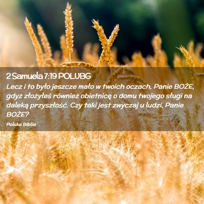 Picture 02 - 2 Samuela 7:19 POLUBG - Lecz i to było jeszcze mało w twoich oczach, - Bible Verse Picture