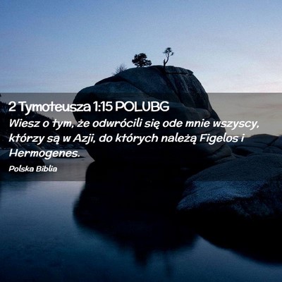 Picture 02 - 2 Tymoteusza 1:15 POLUBG - Wiesz o tym, że odwrócili się ode mnie - Bible Verse Picture