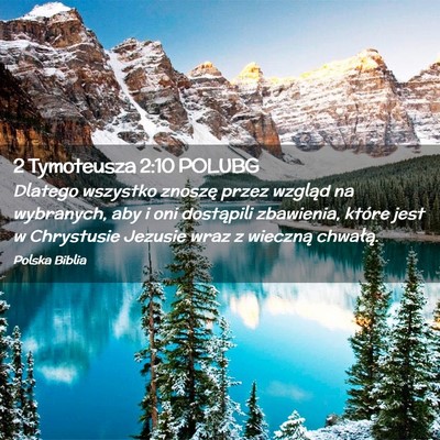 Picture 02 - 2 Tymoteusza 2:10 POLUBG - Dlatego wszystko znoszę przez wzgląd na - Bible Verse Picture