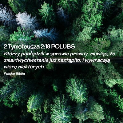 Picture 02 - 2 Tymoteusza 2:18 POLUBG - Którzy pobłądzili w sprawie prawdy, mówiąc, - Bible Verse Picture