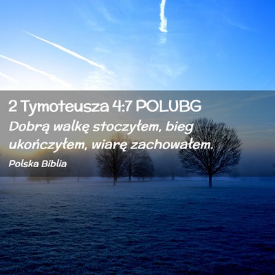 Picture 02 - 2 Tymoteusza 4:7 POLUBG - Dobrą walkę stoczyłem, bieg ukończyłem, - Bible Verse Picture