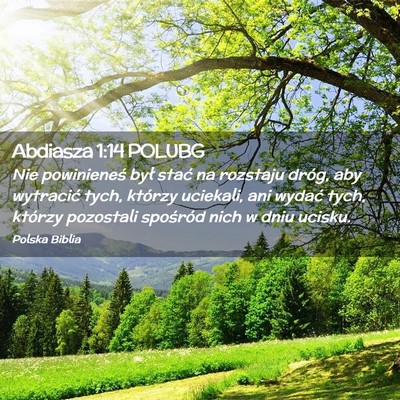 Picture 02 - Abdiasza 1:14 POLUBG - Nie powinieneś był stać na rozstaju dróg, aby - Bible Verse Picture