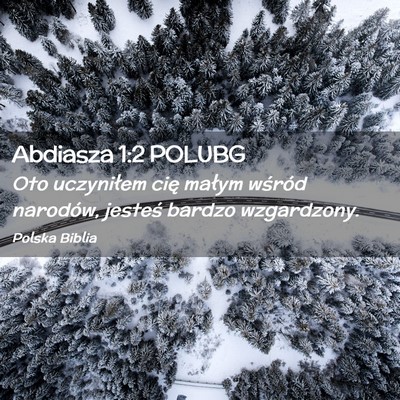 Picture 02 - Abdiasza 1:2 POLUBG - Oto uczyniłem cię małym wśród narodów, - Bible Verse Picture