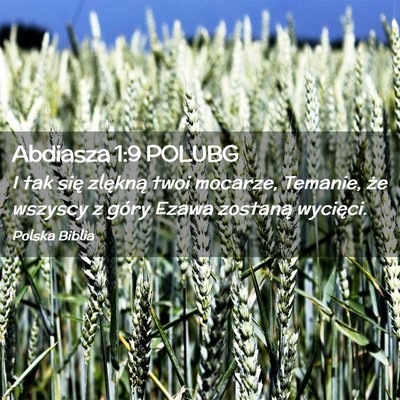 Picture 02 - Abdiasza 1:9 POLUBG - I tak się zlękną twoi mocarze, Temanie, że - Bible Verse Picture
