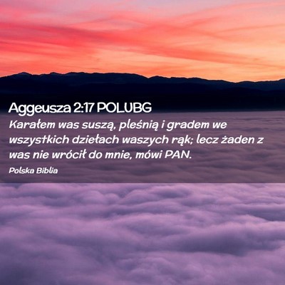 Picture 02 - Aggeusza 2:17 POLUBG - Karałem was suszą, pleśnią i gradem we - Bible Verse Picture