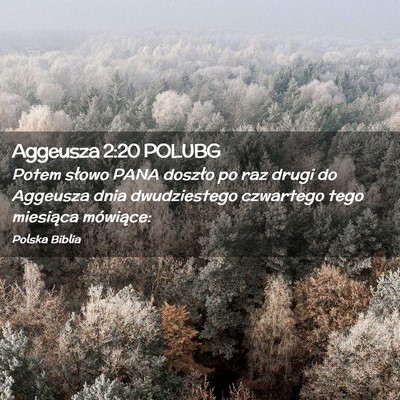 Picture 02 - Aggeusza 2:20 POLUBG - Potem słowo PANA doszło po raz drugi do - Bible Verse Picture