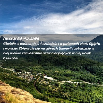 Picture 02 - Amosa 3:9 POLUBG - Głoście w pałacach w Aszdodzie i w pałacach - Bible Verse Picture