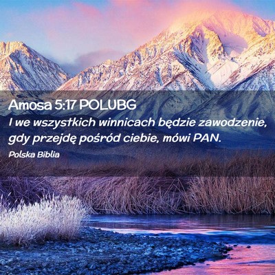 Picture 02 - Amosa 5:17 POLUBG - I we wszystkich winnicach będzie zawodzenie, gdy - Bible Verse Picture