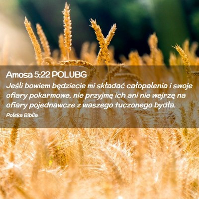 Picture 02 - Amosa 5:22 POLUBG - Jeśli bowiem będziecie mi składać - Bible Verse Picture