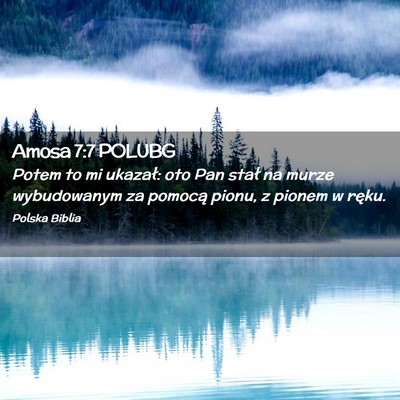 Picture 02 - Amosa 7:7 POLUBG - Potem to mi ukazał: oto Pan stał na murze - Bible Verse Picture