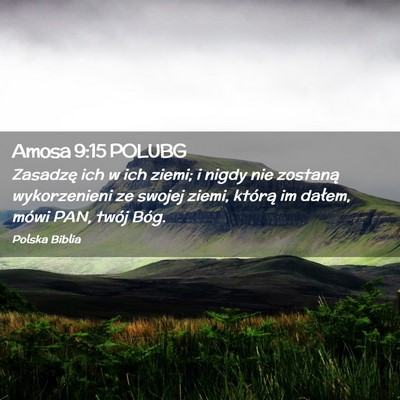 Picture 02 - Amosa 9:15 POLUBG - Zasadzę ich w ich ziemi; i nigdy nie zostaną - Bible Verse Picture