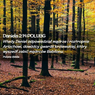 Picture 02 - Daniela 2:14 POLUBG - Wtedy Daniel odpowiedział mądrze i roztropnie - Bible Verse Picture