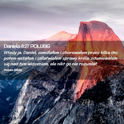 Picture 02 - Daniela 8:27 POLUBG - Wtedy ja, Daniel, zemdlałem i chorowałem przez - Bible Verse Picture