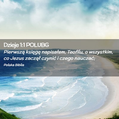 Picture 02 - Dzieje 1:1 POLUBG - Pierwszą księgę napisałem, Teofilu, o - Bible Verse Picture