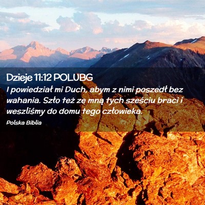 Picture 02 - Dzieje 11:12 POLUBG - I powiedział mi Duch, abym z nimi poszedł bez - Bible Verse Picture