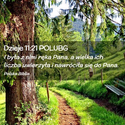 Picture 02 - Dzieje 11:21 POLUBG - I była z nimi ręka Pana, a wielka ich liczba - Bible Verse Picture