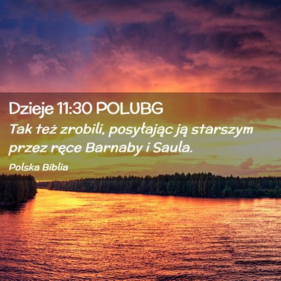 Picture 02 - Dzieje 11:30 POLUBG - Tak też zrobili, posyłając ją starszym przez - Bible Verse Picture