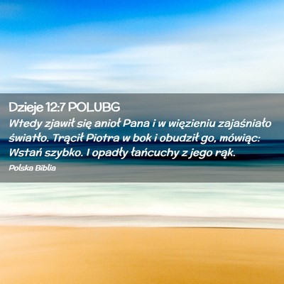 Picture 02 - Dzieje 12:7 POLUBG - Wtedy zjawił się anioł Pana i w więzieniu - Bible Verse Picture