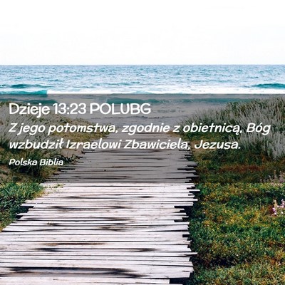Picture 02 - Dzieje 13:23 POLUBG - Z jego potomstwa, zgodnie z obietnicą, Bóg - Bible Verse Picture