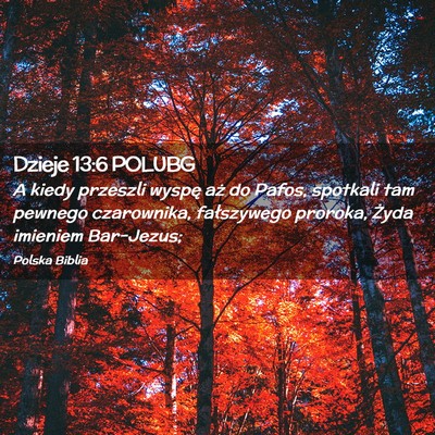 Picture 02 - Dzieje 13:6 POLUBG - A kiedy przeszli wyspę aż do Pafos, spotkali - Bible Verse Picture