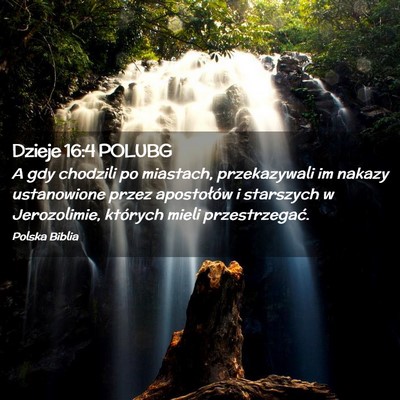 Picture 02 - Dzieje 16:4 POLUBG - A gdy chodzili po miastach, przekazywali im - Bible Verse Picture