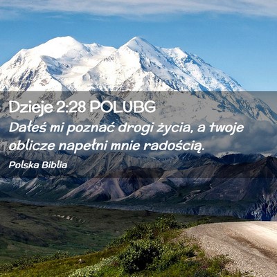 Picture 02 - Dzieje 2:28 POLUBG - Dałeś mi poznać drogi życia, a twoje oblicze - Bible Verse Picture
