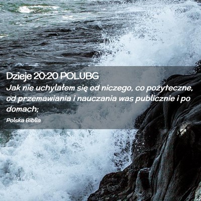 Picture 02 - Dzieje 20:20 POLUBG - Jak nie uchylałem się od niczego, co - Bible Verse Picture