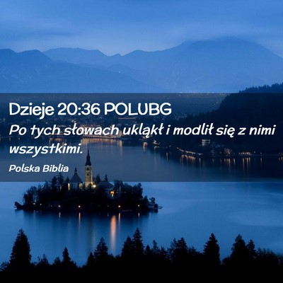 Picture 02 - Dzieje 20:36 POLUBG - Po tych słowach ukląkł i modlił się z nimi - Bible Verse Picture