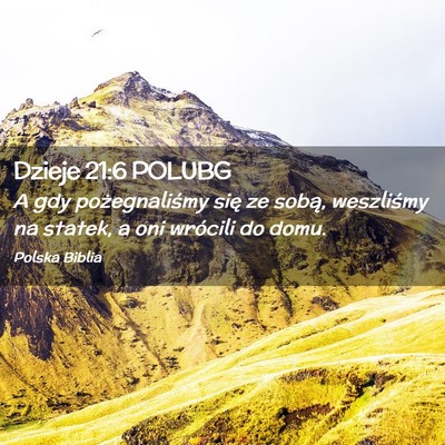 Picture 02 - Dzieje 21:6 POLUBG - A gdy pożegnaliśmy się ze sobą, weszliśmy na - Bible Verse Picture