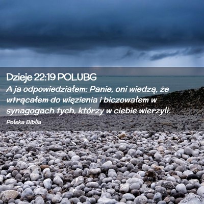 Picture 02 - Dzieje 22:19 POLUBG - A ja odpowiedziałem: Panie, oni wiedzą, że - Bible Verse Picture