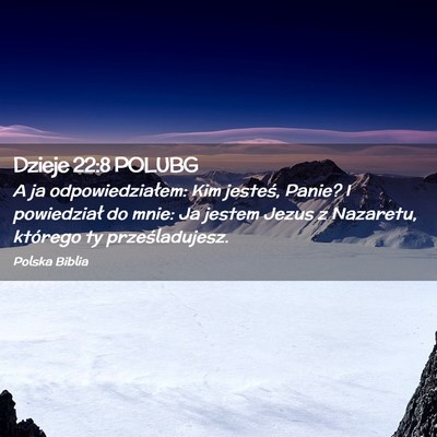 Picture 02 - Dzieje 22:8 POLUBG - A ja odpowiedziałem: Kim jesteś, Panie? I - Bible Verse Picture