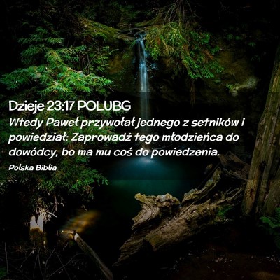 Picture 02 - Dzieje 23:17 POLUBG - Wtedy Paweł przywołał jednego z setników i - Bible Verse Picture