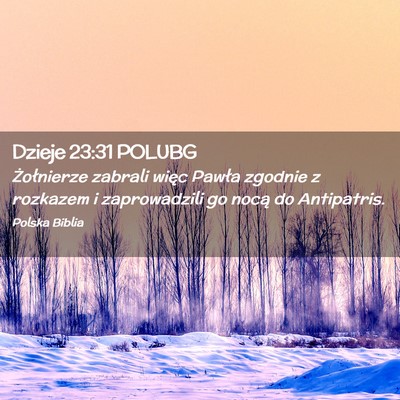 Picture 02 - Dzieje 23:31 POLUBG - Żołnierze zabrali więc Pawła zgodnie z - Bible Verse Picture
