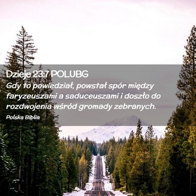 Picture 02 - Dzieje 23:7 POLUBG - Gdy to powiedział, powstał spór między - Bible Verse Picture