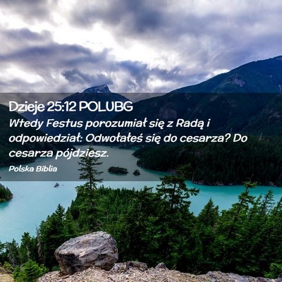 Picture 02 - Dzieje 25:12 POLUBG - Wtedy Festus porozumiał się z Radą i - Bible Verse Picture