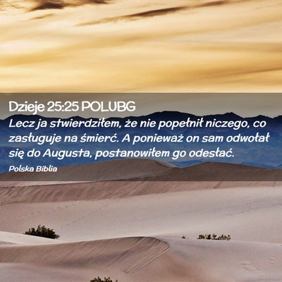 Picture 02 - Dzieje 25:25 POLUBG - Lecz ja stwierdziłem, że nie popełnił - Bible Verse Picture