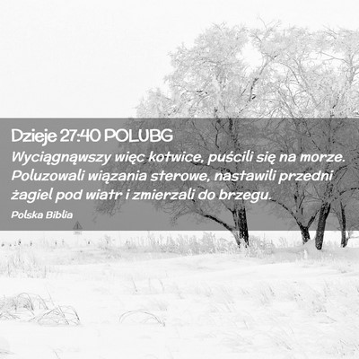 Picture 02 - Dzieje 27:40 POLUBG - Wyciągnąwszy więc kotwice, puścili się na - Bible Verse Picture