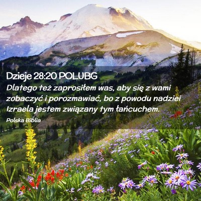 Picture 02 - Dzieje 28:20 POLUBG - Dlatego też zaprosiłem was, aby się z wami - Bible Verse Picture