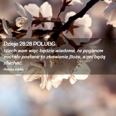 Picture 02 - Dzieje 28:28 POLUBG - Niech wam więc będzie wiadome, że poganom - Bible Verse Picture